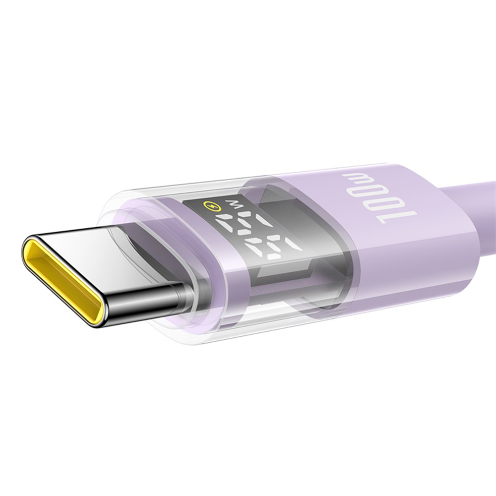 Digital Display Data Cable, USB to Type-C, 100W, 2m - Baseus Display 2 (P10382701511-01) - Nebula Purple
