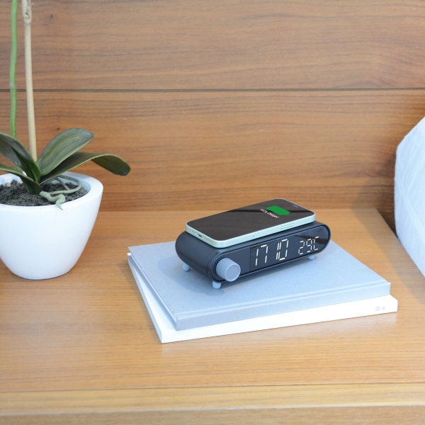 Alarm Clock with Wireless Charger