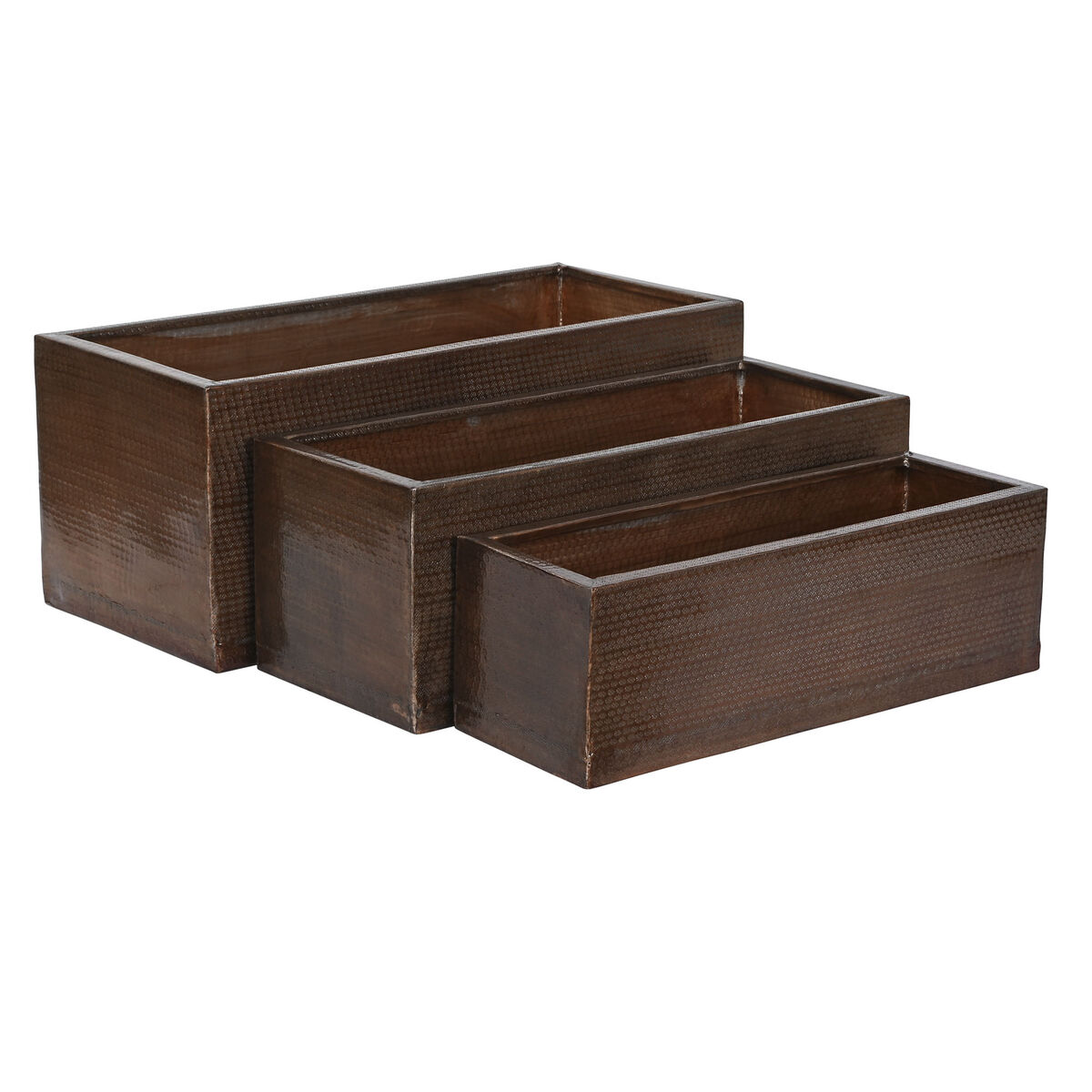 Set of Planters Home ESPRIT Golden Aluminium 100 x 43 x 40 cm