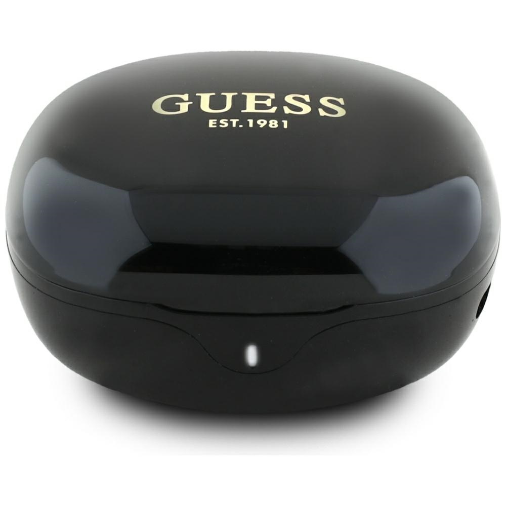 True Wireless Stereo Headphones, Bluetooth 5.4 - Guess Flat Classic Logo Electroplated (GUTWST7FCEEK) - Black