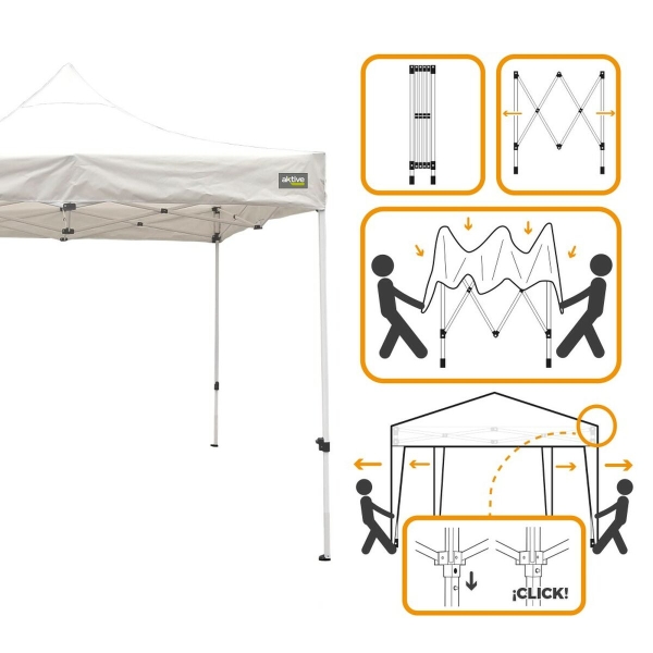 Gazebo Aktive Foldable Adjustable height Steel Polyester