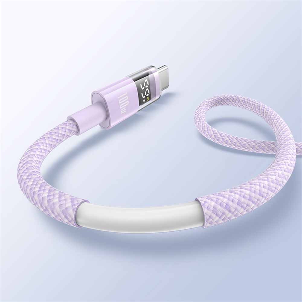 Digital Display Data Cable, USB to Type-C, 100W, 1m - Baseus Display 2 (P10382701511-00) - Nebula Purple
