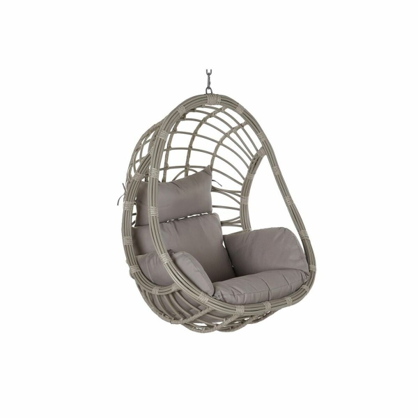 Hanging garden armchair DKD Home Decor  Grey synthetic rattan Aluminium