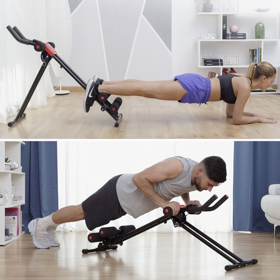 Folding Abdominal Machine with Exercise Guide Plawer