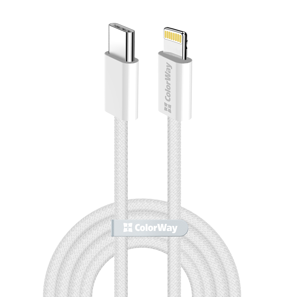 Type-C to Lightning Cable, 27W, 1m - ColorWay (CW-CB-CBPDCL061-GR) - Gray