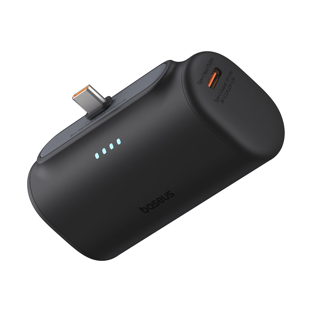 External Type-C Battery Type-C, 20W, 5000mAh + Type-C Cable - Baseus (P10068306113113-00) - Black