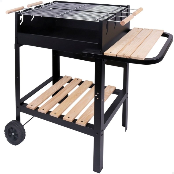 Coal Barbecue with Wheels Aktive Enamelled Metal Black