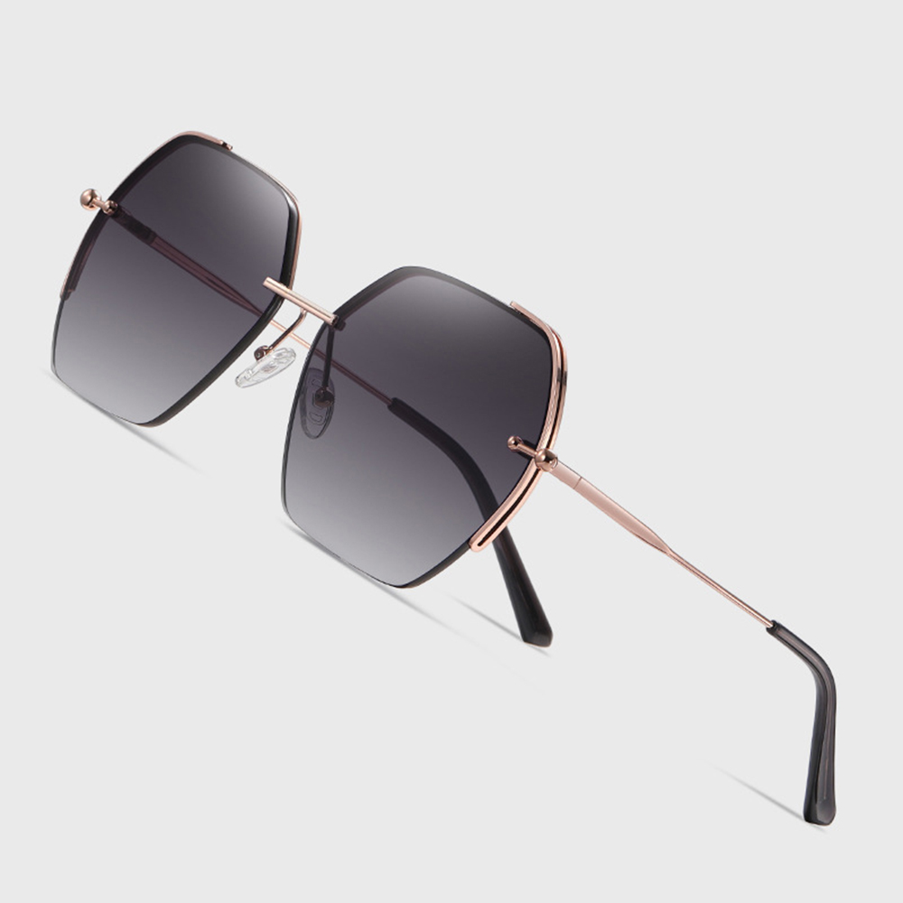 Women's Oversized Glasses - Techsuit (8561) - Rose Gold / Green
