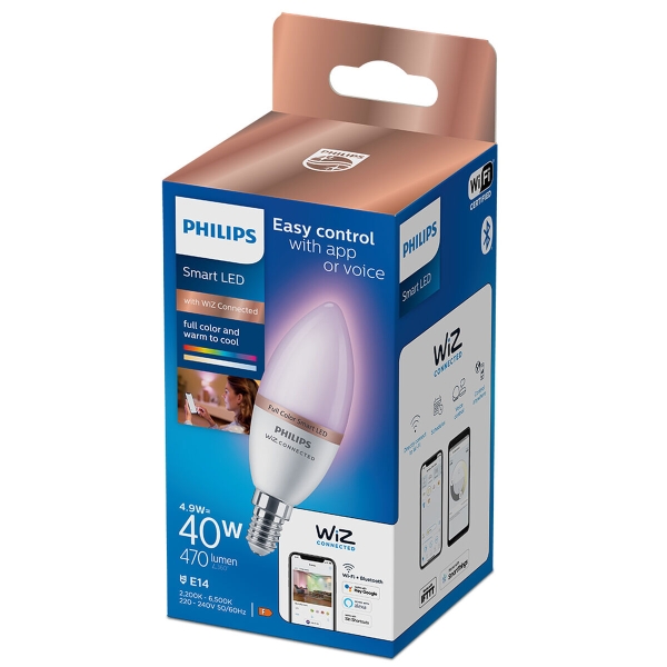 LED lamp Philips Wiz Full Colors F 40 W 4,9 W E14 470 lm (2200-6500 K)