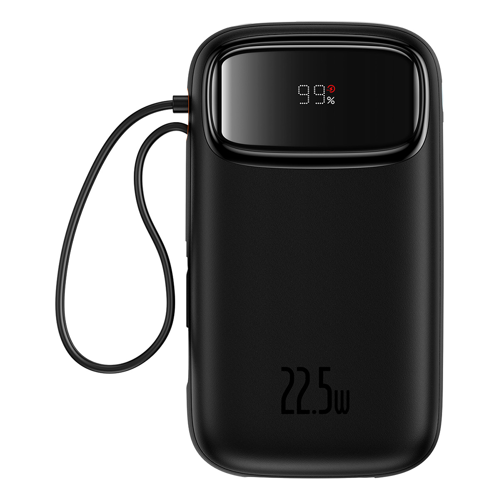 External Battery Pack Lightning, 2x Type-C, USB, 22.5W, 20000mAh + Type-C Cable, 30cm - Baseus Qpow Pro+ (P1005555002113-00) - Black
