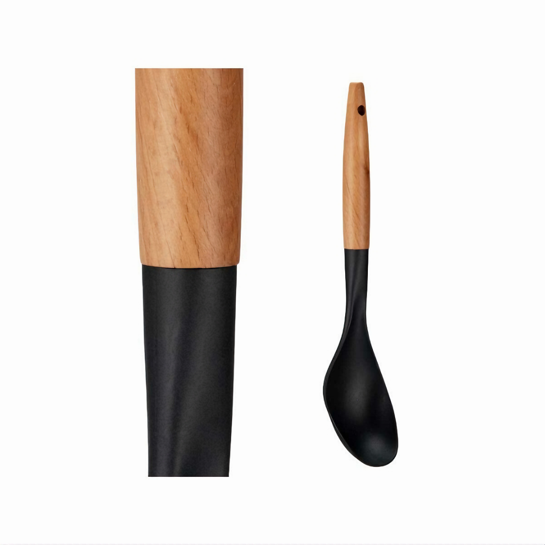 Ladle Black Natural Wood