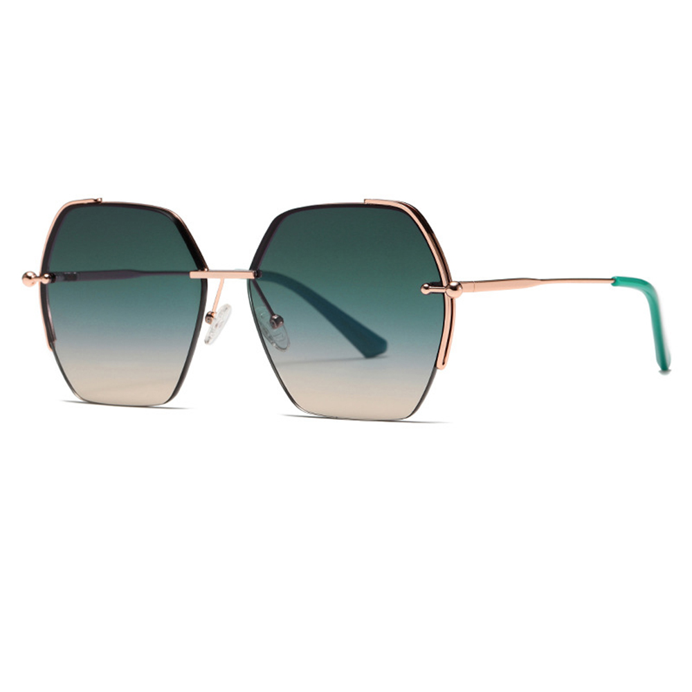 Women's Oversized Glasses - Techsuit (8561) - Rose Gold / Green