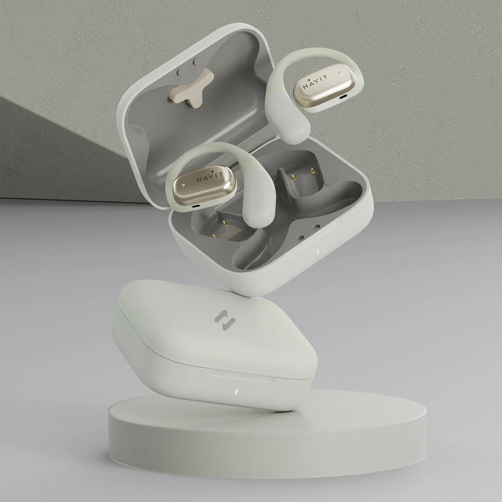 Wireless Open-Ear Headphones, Bluetooth 5.3, TWS, USB-C, 400mAh - Havit (OWS902) - Grey
