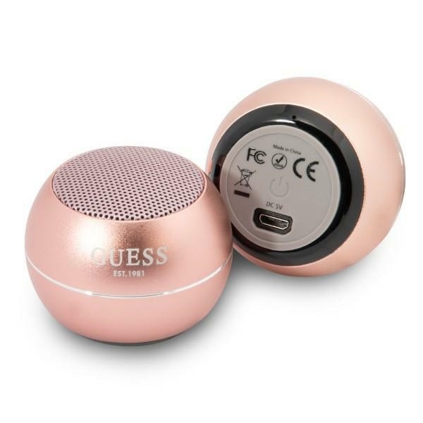 Portable Bluetooth 5.0 Speaker, 3W, 300mAh, 4H - Guess (GUWSALGEP) - Pink