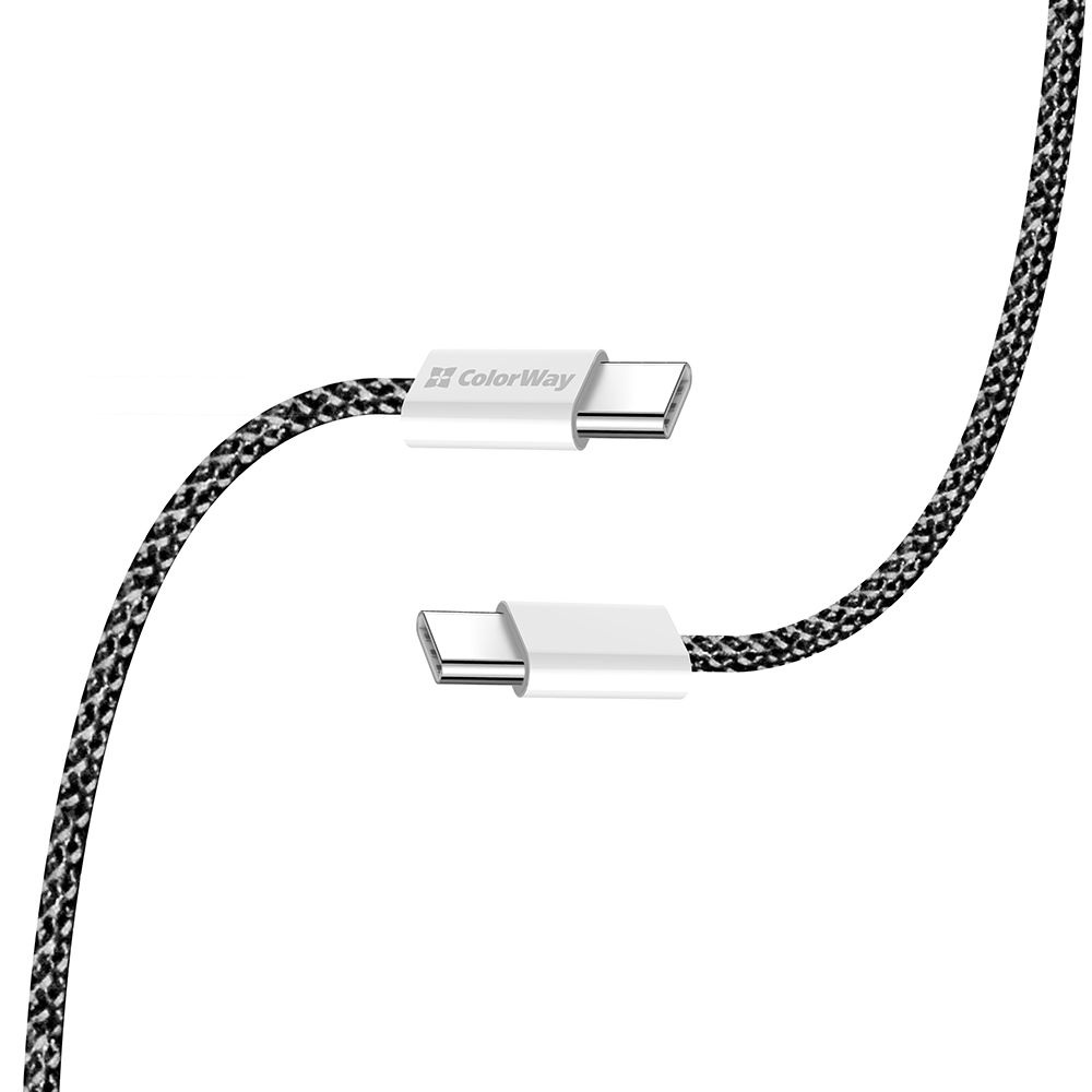 Type-C Cable, 60W, 1m - ColorWay (CW-CB-CBPDCC061-BK) - Black