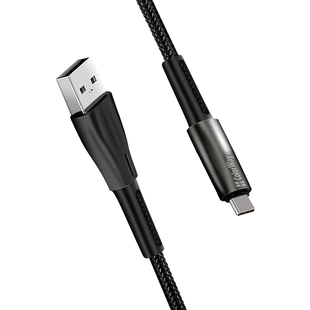 USB to Type-C cable, Quick Charge 3.0, LED, 2.4A, 1m - ColorWay (CW-C-CBUC035-BK) - Black