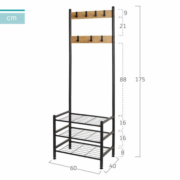 Coat rack with shelf Max