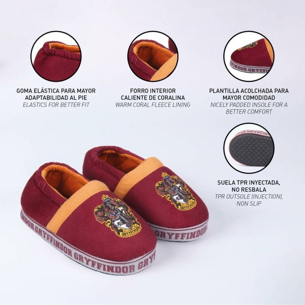 House Slippers Harry Potter Red