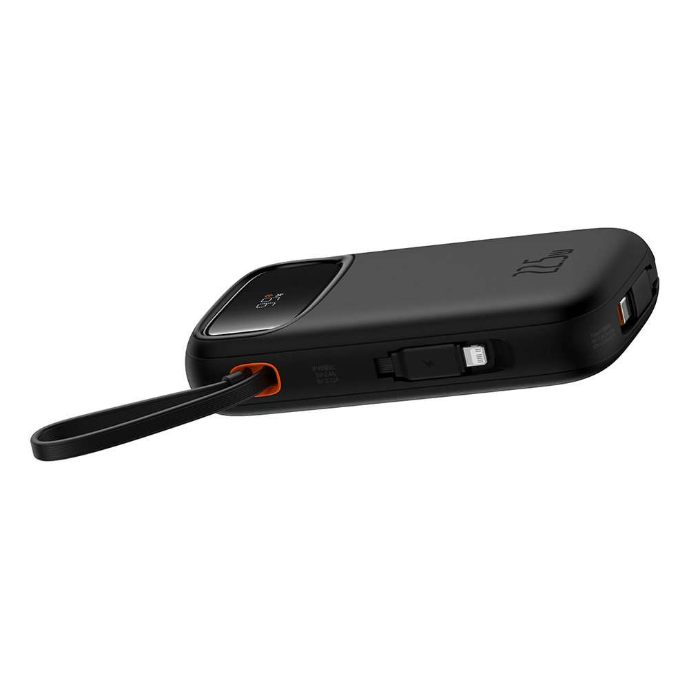 External Battery Pack Lightning, 2x Type-C, USB, 22.5W, 20000mAh + Type-C Cable, 30cm - Baseus Qpow Pro+ (P1005555002113-00) - Black