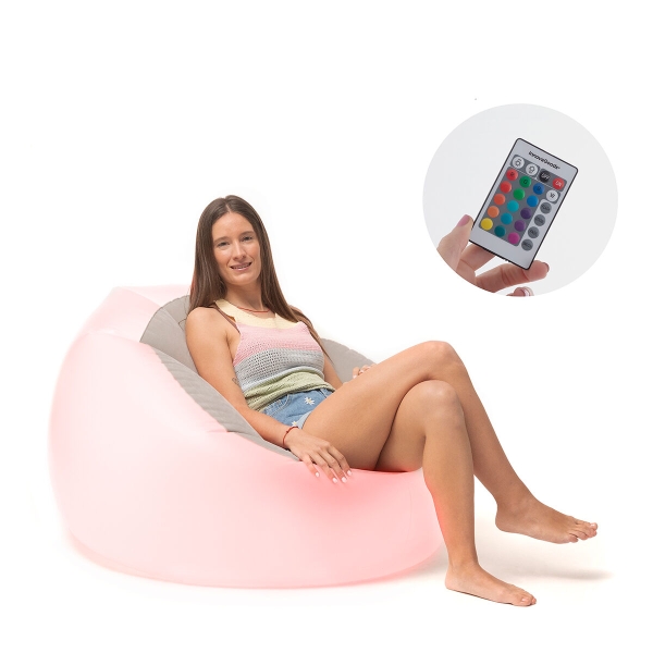 Inflatable Armchair with Multicoloured LED and Remote Control light