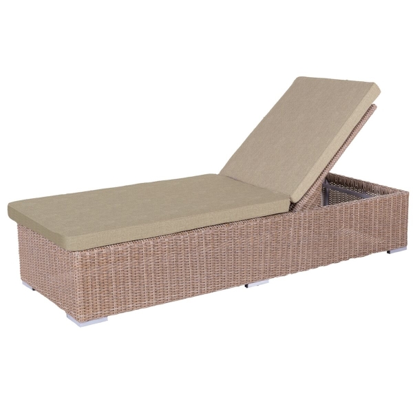 Sun-lounger Patsy Light brown Natural