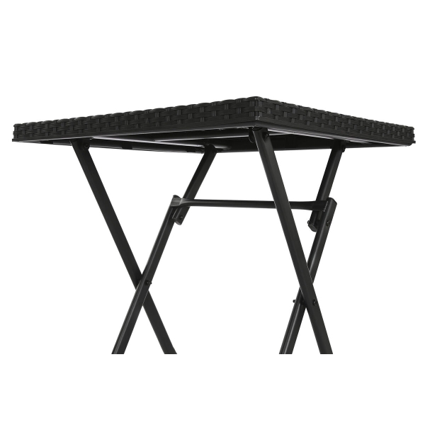 Table set with 2 chairs Home ESPRIT Black Steel synthetic rattan