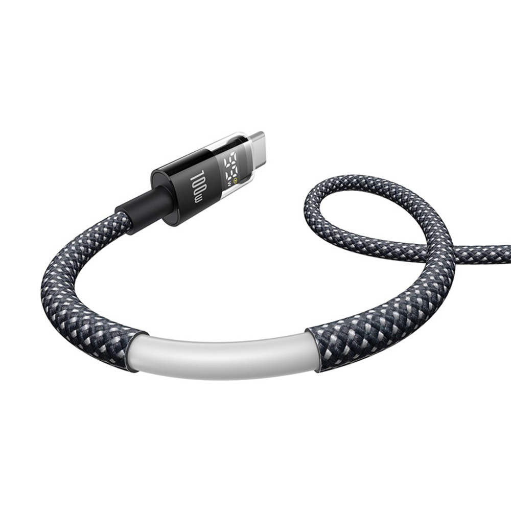 Digital Display Data Cable, USB to Type-C, 100W, 1m - Baseus Display 2 (P10382701121-00) - Cosmic Black