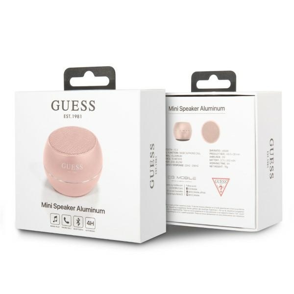 Portable Bluetooth 5.0 Speaker, 3W, 300mAh, 4H - Guess (GUWSALGEP) - Pink