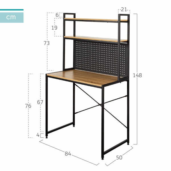 Desk with Shelves Max Home Steel