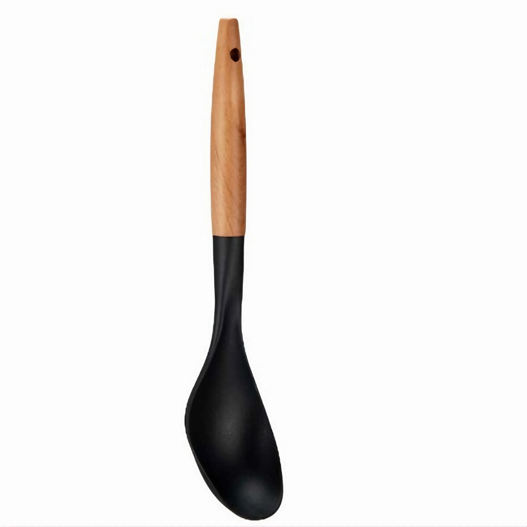 Ladle Black Natural Wood