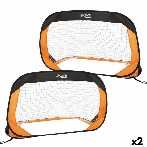 Set of 2 football goals Aktive 120 x 80 x 80 cm (2 Units)